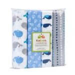 Kolaco Receiving Flannel Blanket – 4 Pieces Set